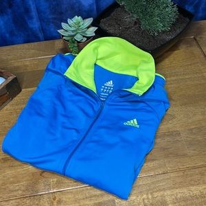 Adidas track jacket bright blue and yellow size medium